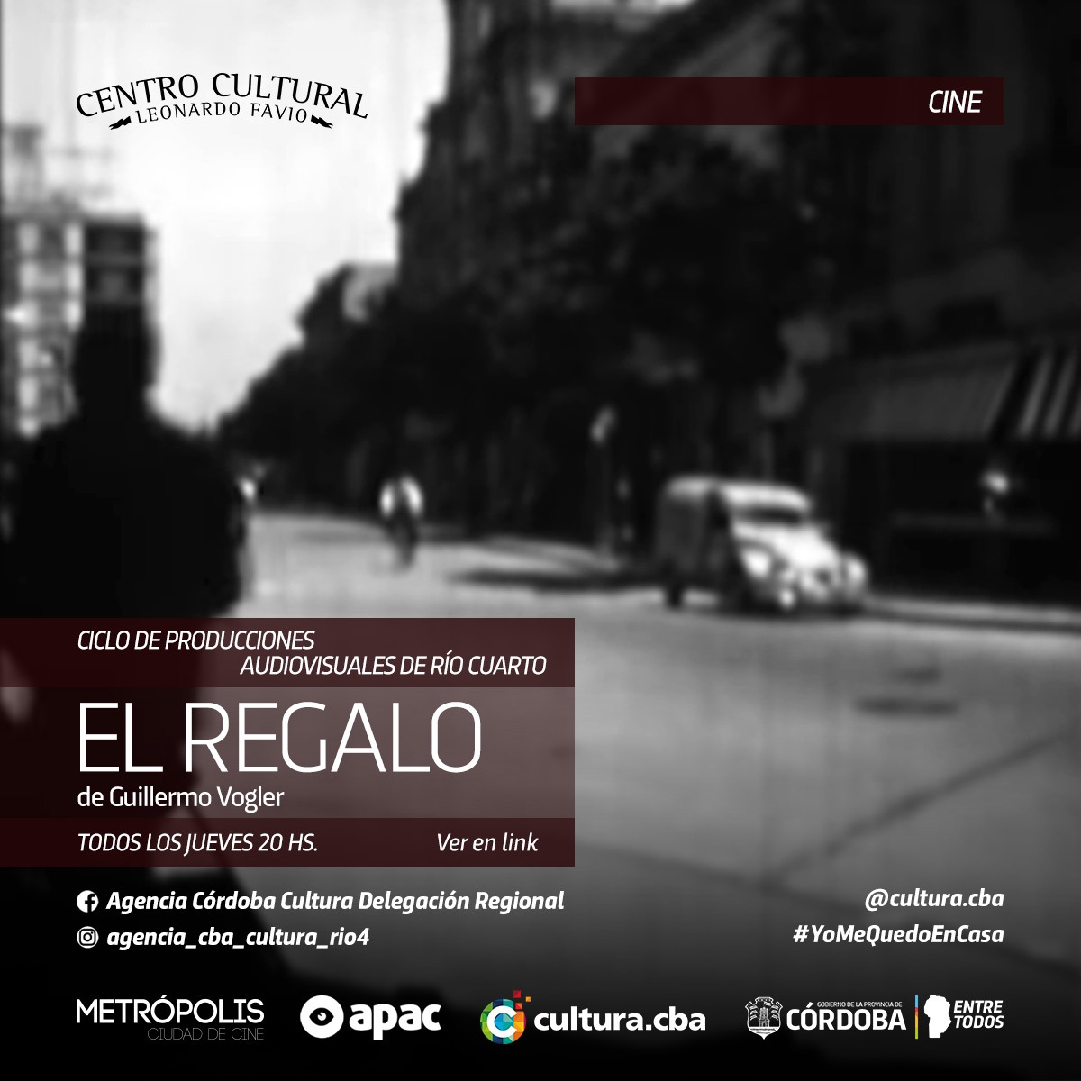 Iniciamos Ciclo de Producciones Audiovisuales de Río Cuarto.  HOY este REGALO de Vogler.

#cine #riocuarto #apac #apacr4
<a href="/AgCbaCultura/">Cultura CBA</a> <a href="/ApacCba/">APAC Córdoba</a> #metropoliscine

metropoliscine.com.ar/2020/04/ciclo-…