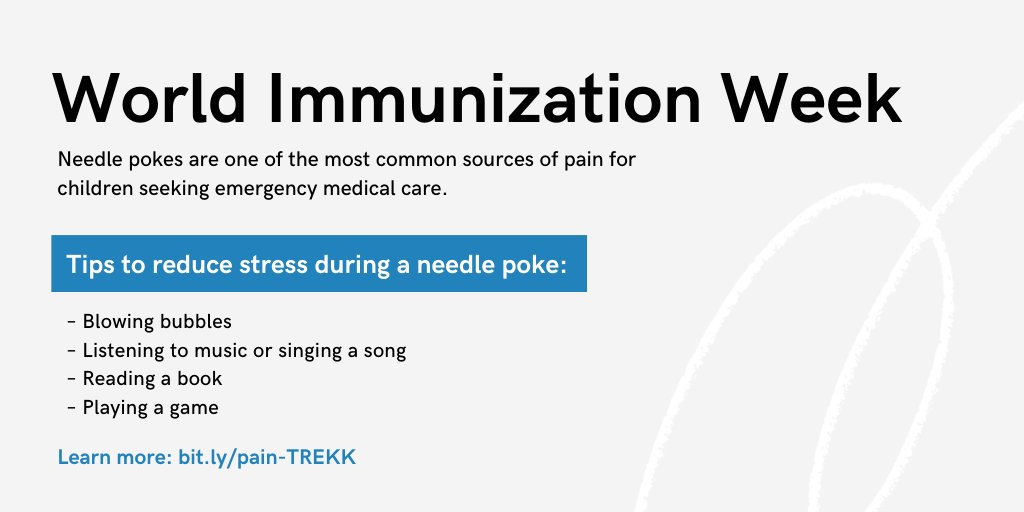 TREKKca's tweet photo. Even during the #COVID19 pandemic, your child still needs their vaccinations. Check out our needle pain resources to help comfort your child and reduce stress during a needle poke.
Learn more | https://t.co/bsyRgkBGK8
#WorldImmunizationWeek2020 #WIW2020 #VaccinesWork https://t.co/i2cNuUTagR