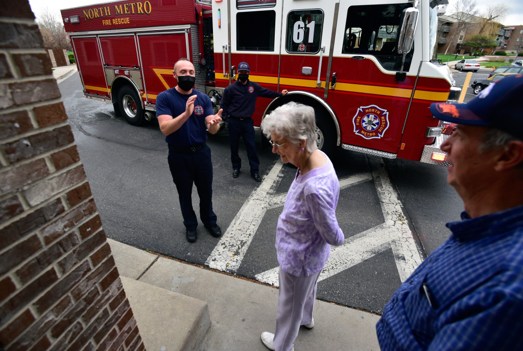 bfld_enterprise's tweet photo. North Metro Fire adds some celebratory fuel to 90th birthday with a drive-by https://t.co/odtOi0EXAI https://t.co/BXzDxHCD0R