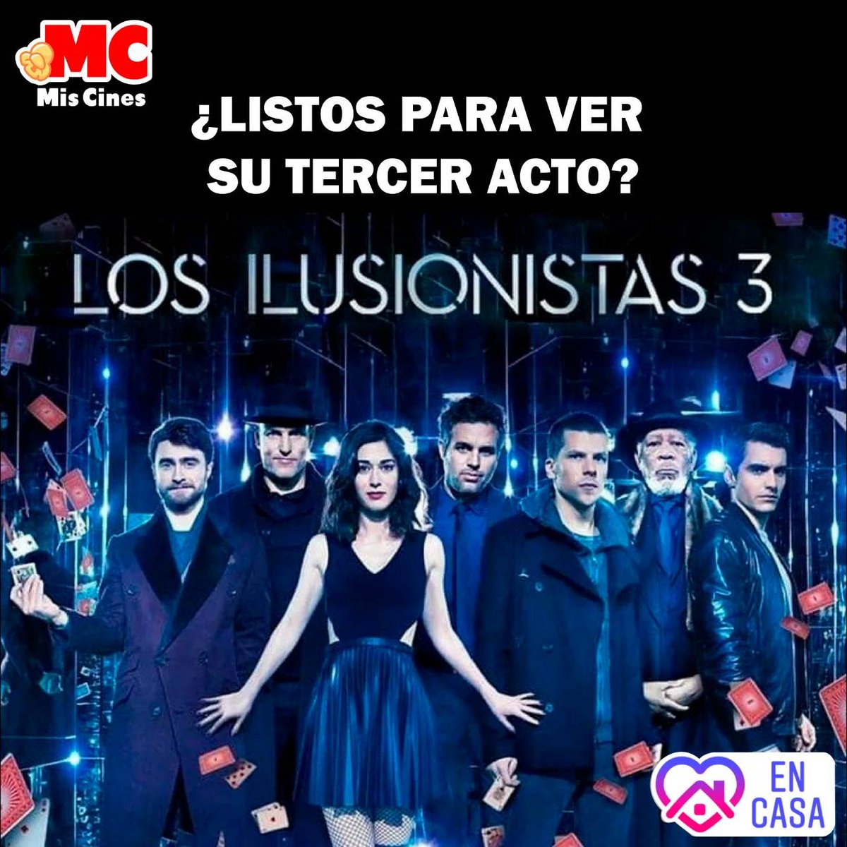 #MisCines tiene buenas noticias para ti,
Confirmado #LosIlucionistas están de regreso, con su tercer gran acto, #Lionsgate anuncio que se ha puesto en marcha la producción cinematográfica y ya se está en conversación con los actores para que vuelvan a sus entrañables personajes.