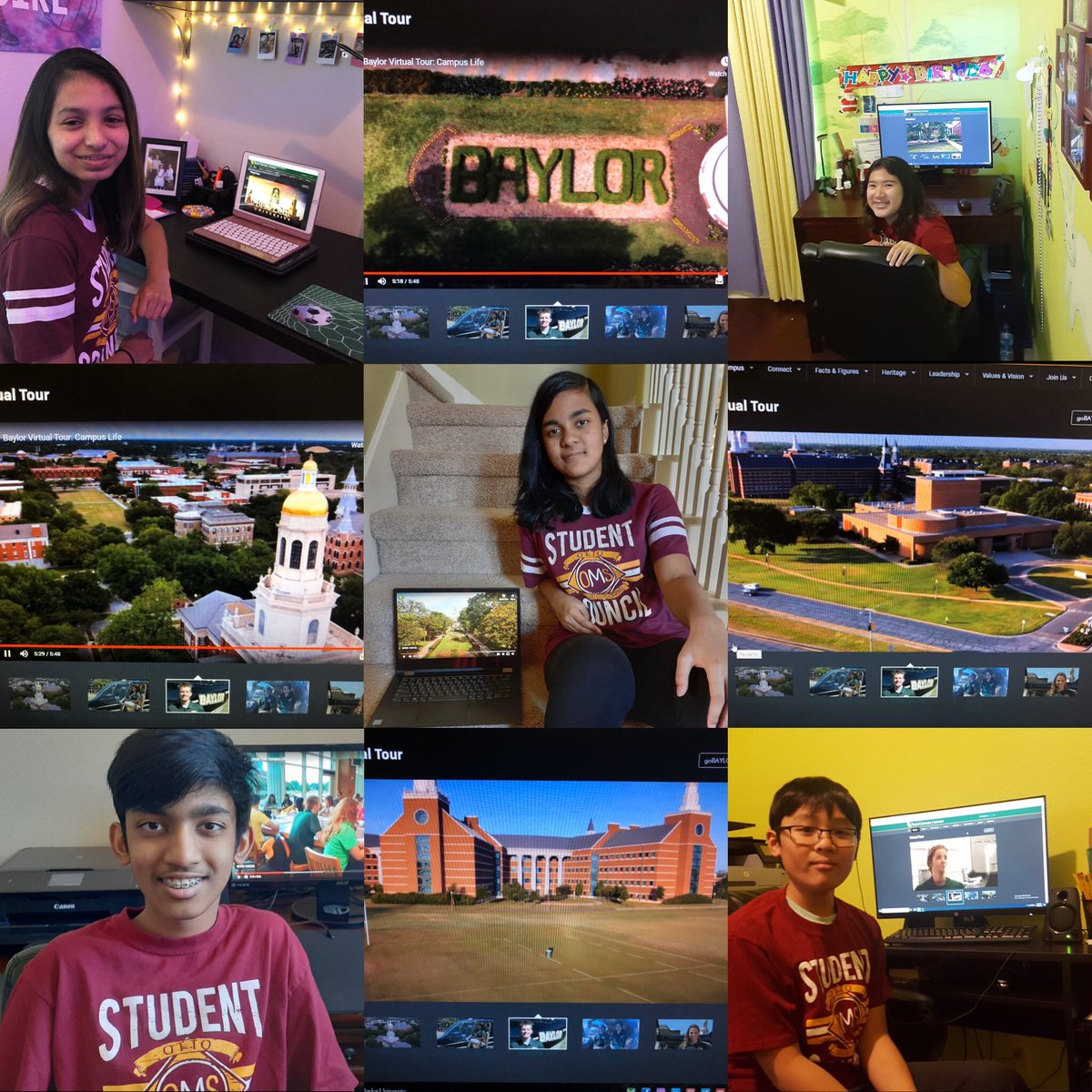 OMSSTUCO's tweet photo. STUCO’s Field Trip to Baylor was canceled due to COVID-19 but that did not stop us.  We took a Virtual Tour to Baylor today!  @ottobobcats @OttoMiddlePTA @Baylor @MrsMiller106 https://t.co/ZCtnVCZeLZ