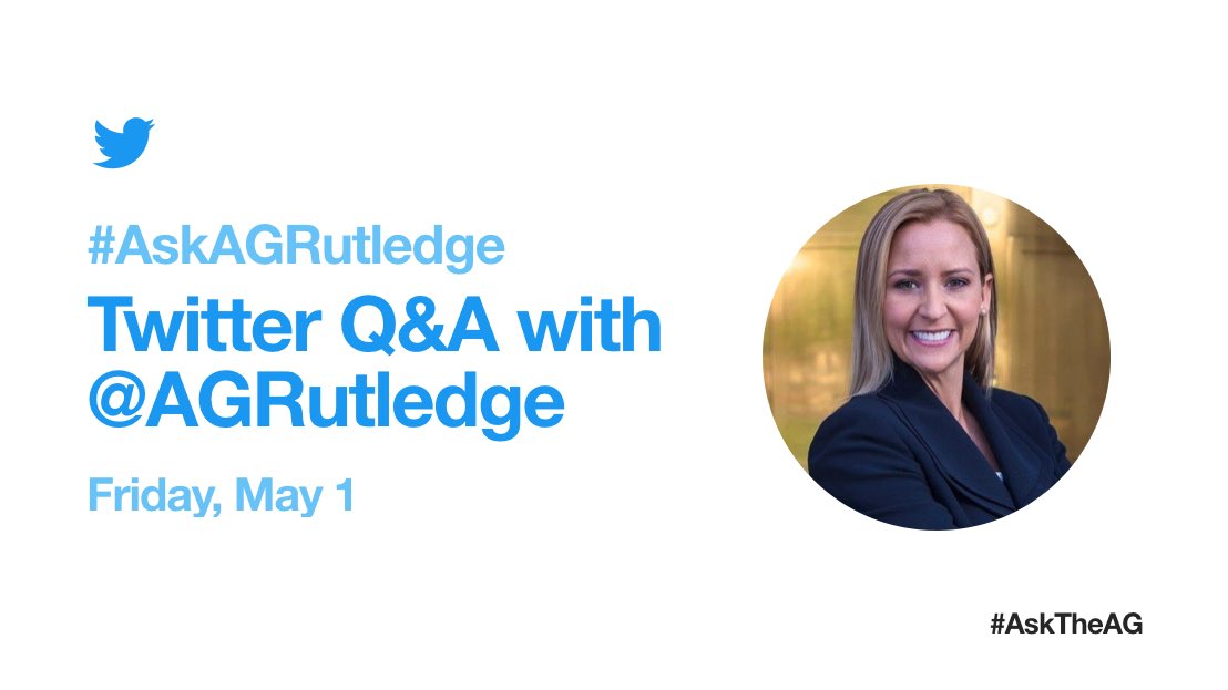 LGRutledge's tweet photo. TOMORROW I’m going to be answering questions at noon. Just use #AskAGRutledge and I’ll answer as many questions as I can. 

Questions about changes during #COVID19? Submit your questions now 👇 https://t.co/oi6c7MAn01