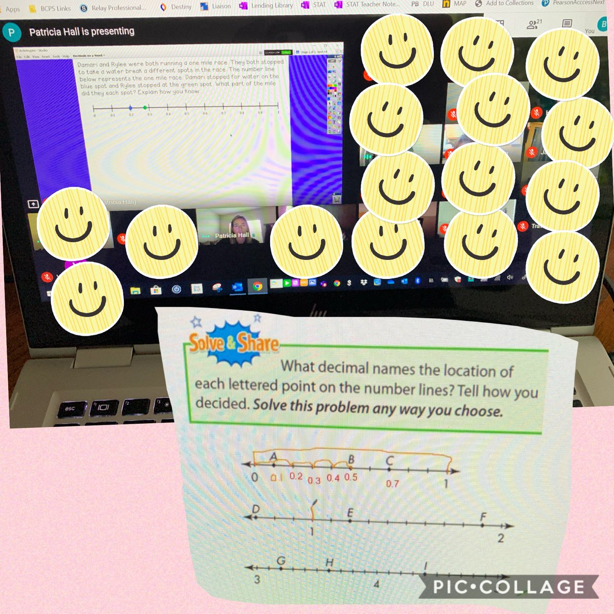 BetsyPupparo's tweet photo. @THallSTEM helping us understand the relationship between fractions and decimals by locating decimals on a number line. Where did these @Relay_BCPS Ss stop during the mile run for their water break? 🏃🏼‍♀️ 🏃🏽 💦 @BCPSMATH @relaypta https://t.co/i94MenRPlP