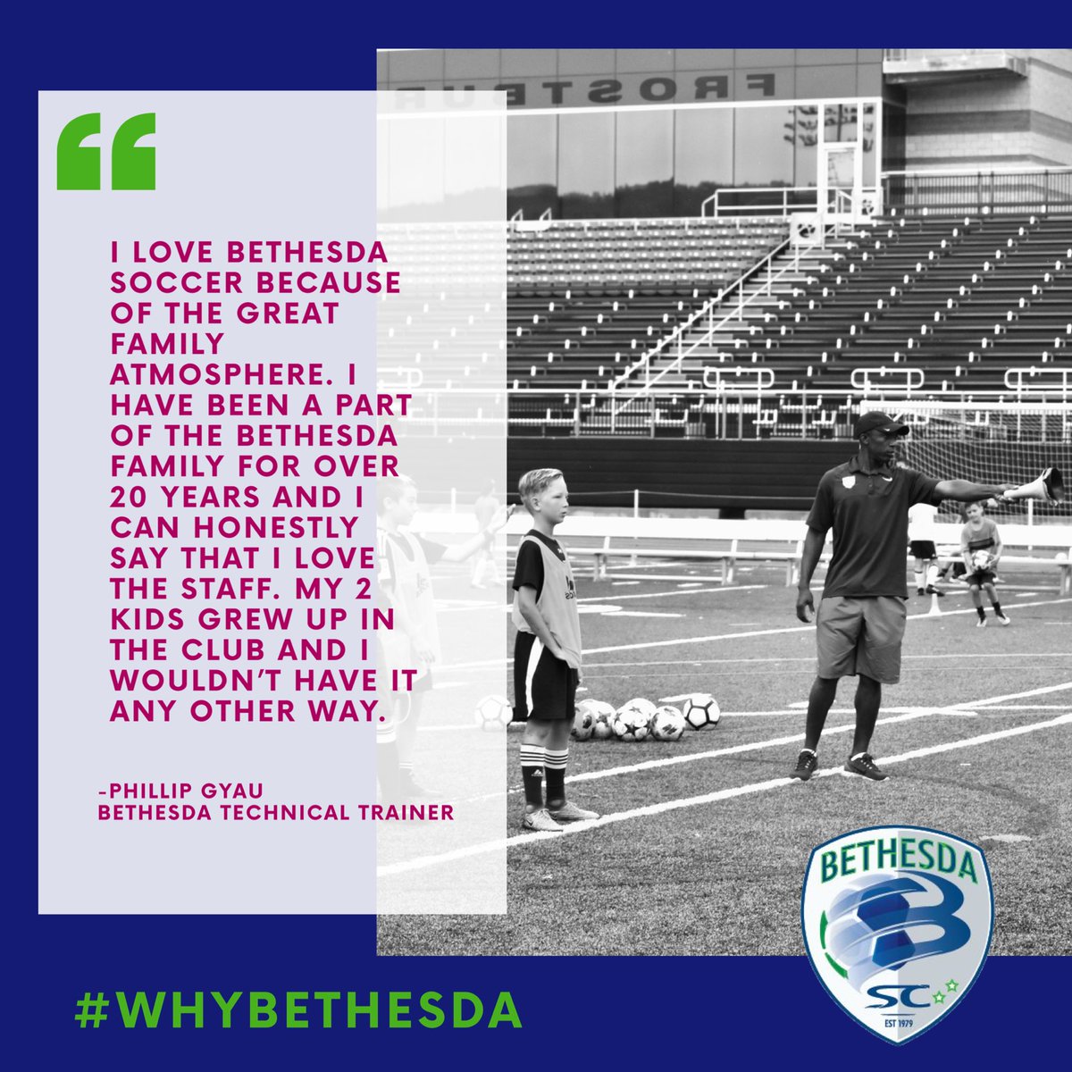 bethesdascnews's tweet photo. Why Bethesda? Because he wouldn’t have it any other way. Coach Phillip sees the Club as family. 🙌❤️🙌. #whybethesda #tradition #family #elitesoccer #bethesdanextlevel @apgyau3 https://t.co/cVQekvk6WH