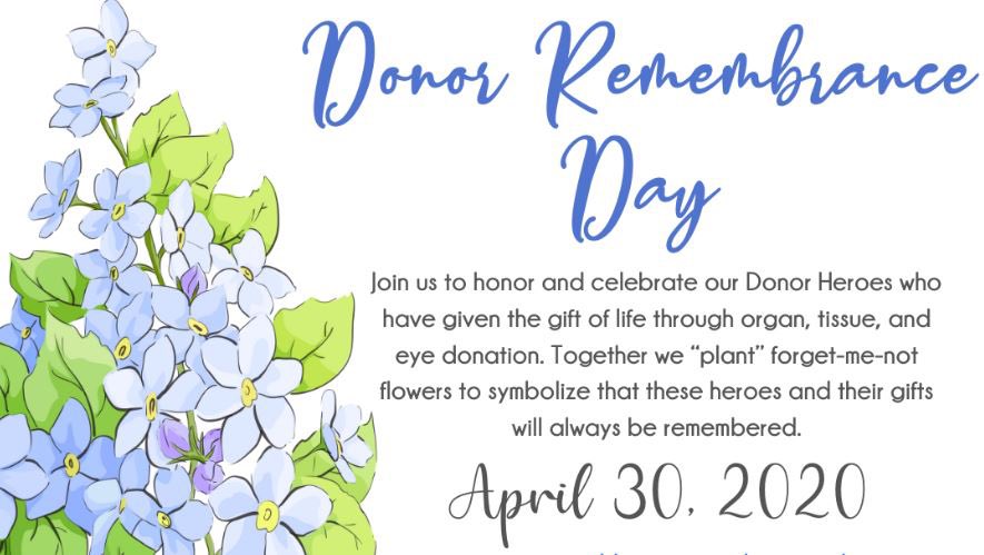 Today, the last day of #DonateLifeMonth, is National #DonorRemembranceDay. We in the transplant community are forever grateful to the donors and their families, whose selfless gifts provided a second chance at life for so many. Thank you. 💙💚