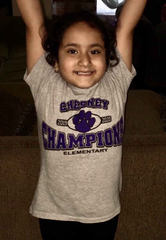 MrTeachK's tweet photo. On yesterday these Wigfall Warriors wore their Chesney Spirit shirts & purple attires for “Kindergarten Chesney Spirit Day” to represent the letter “K”! As we continue our Virtual Kindergarten ABC Countdown to Summer. @MrTeachK @ChesneyChamps #GCPSDLD #VirtualABCCountdownToSummer https://t.co/1g7sBg0eMr
