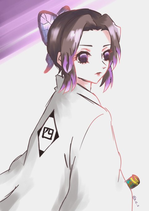 じゃす汰んさんがTwitterに投稿した胡蝶しのぶ(鬼滅の刃)のイラスト。