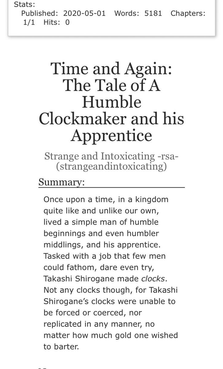 MsSaiFox's tweet photo. Time and Again: The Tale of a Humble Clockmaker and his Apprentice | Sheith | 5.2k | Soulmates | 

soft and fluffy from the lovely @sheithsoulmate Zine! Download it to check out all the other beautiful work!

https://t.co/z5jupE4xxO https://t.co/EO8HpQJLs9