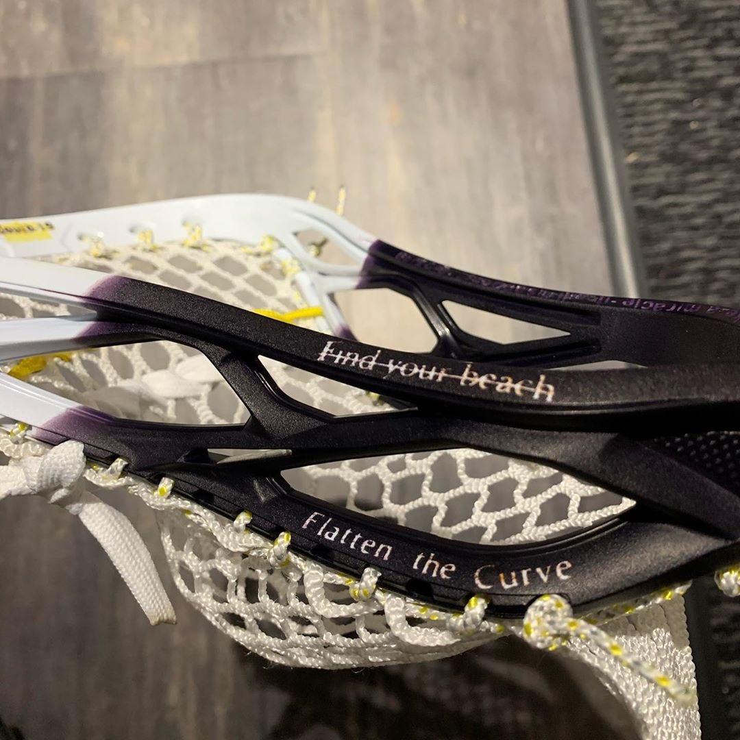 powelllacrosse's tweet photo. Only fitting we end this contest tonight with a shut down Covid-19 head - Second City Strings is our final winner! Nice dye, clean, and simple. Love the message. Thank you to everyone for your submissions! We have more fun coming soon 👀👀 #ExploreTheField #DyeItStringIt https://t.co/ND662OP81m