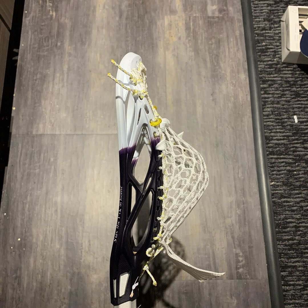 powelllacrosse's tweet photo. Only fitting we end this contest tonight with a shut down Covid-19 head - Second City Strings is our final winner! Nice dye, clean, and simple. Love the message. Thank you to everyone for your submissions! We have more fun coming soon 👀👀 #ExploreTheField #DyeItStringIt https://t.co/ND662OP81m