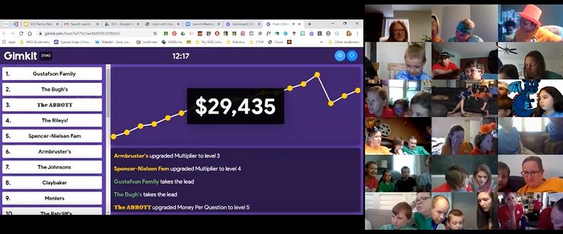 SCE_Principals's tweet image. Thank you SCE families who joined us for our 1st SCE Virtual Family Night. So much fun playing #Gimkit with you all!🧡💚❤️💙We look forward to seeing you again next Thursday night and hopefully some new families will join in the fun! #SCESoars #TogetherWeAreStronger #RCAInspired