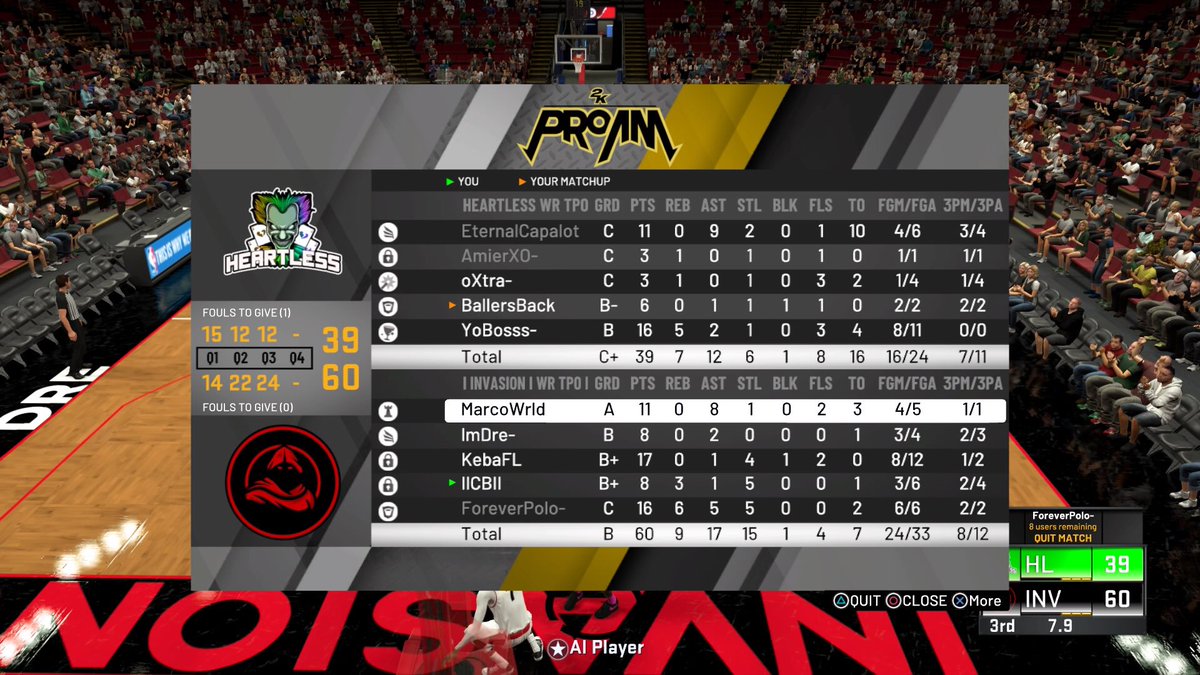 | Invasion Esports | (@invasion2k) on Twitter photo GGs to <a href="/Heartless2k_/">Heartless 💔</a> In <a href="/WRproamleague/">WR Pro-Am League</a> Open Sweet 16
PG: <a href="/MarcoWrld/">Marcus Braithwaite</a>
SG: <a href="/HoodieDre_/">Big Za</a>
SF: <a href="/MRoach954/">K E B A</a>
PF: @IlCBll
C: <a href="/ForeverPolo__/">1️⃣2️⃣ ❄️</a>
@RankEm_ <a href="/GsTaR____/">Coach G</a> <a href="/youFamousEnough/">2KL</a> <a href="/2kCompGames/">Jelani Mitchell</a> @2KProamRanks GGs to <a href="/Heartless2k_/">Heartless 💔</a> In <a href="/WRproamleague/">WR Pro-Am League</a> Open Sweet 16
PG: <a href="/MarcoWrld/">Marcus Braithwaite</a>
SG: <a href="/HoodieDre_/">Big Za</a>
SF: <a href="/MRoach954/">K E B A</a>
PF: @IlCBll
C: <a href="/ForeverPolo__/">1️⃣2️⃣ ❄️</a>
@RankEm_ <a href="/GsTaR____/">Coach G</a> <a href="/youFamousEnough/">2KL</a> <a href="/2kCompGames/">Jelani Mitchell</a> @2KProamRanks