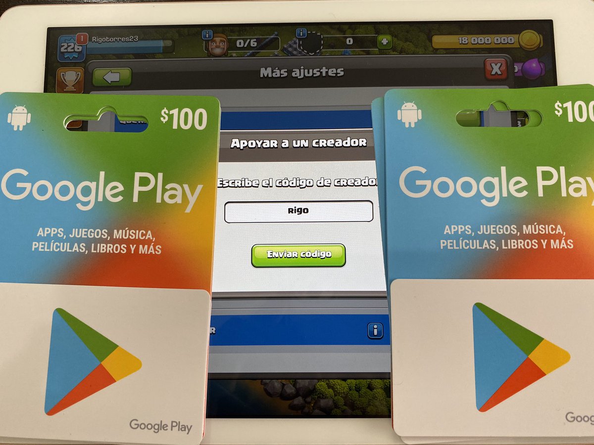 SORTEO de 2 Tarjetas de 10 dlls⚠️

👇Para participar solo necesitas👇

⭕️Dar RT🔁

⭕️Seguir a:
✔️<a href="/rigotorres23CoC/">rigotorres23🇲🇽</a> 
✔️<a href="/Leoloko91/">Leoloko91</a> 
⭕️Dejar un comentario utilizando el Código Rigo✨

Los ganadores se anuncian el viernes 8 de mayo❗️