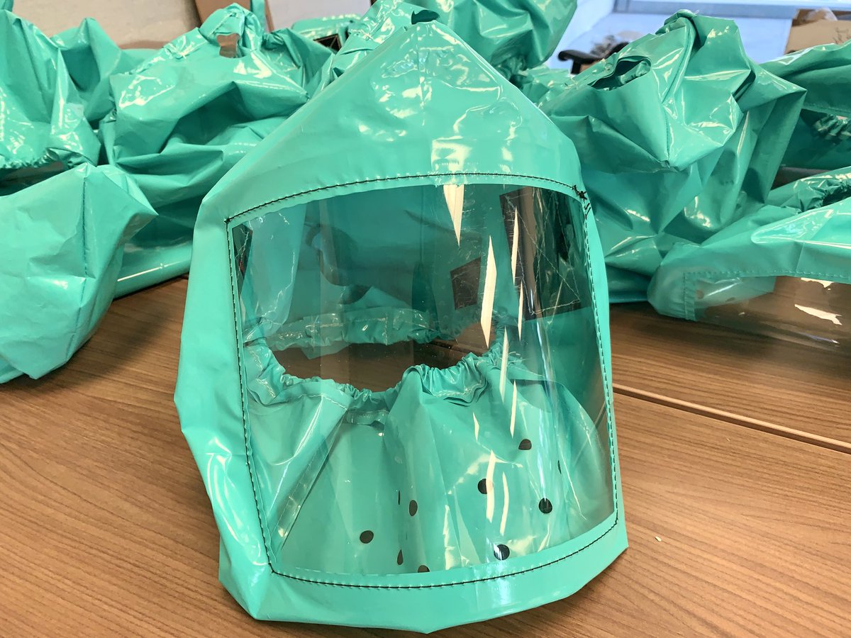 Innovative PAPR hoods made to protect frontline staff from #COVID19 , ready for their journey to ⁦<a href="/NIOSH/">NIOSH</a>⁩ for testing. A testament to the ingenuity of VA researchers and soon to be available on ⁦@NIH3Dprint⁩ ! ⁦@VHAInnovation⁩ ⁦