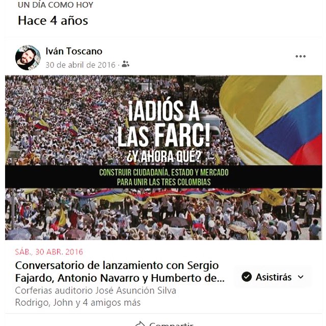 ClaudiaLopez's tweet photo. Un grato recuerdo!

Hace 4 años presentaba en la Feria del Libro @FILBogota mi tercer libro “Adiós a las FARC”, una primera versión de lo que luego seria mi tesis de doctorado. 

Gracias a la vida, que me ha enseñado tanto! https://t.co/f6RmM7MoKu