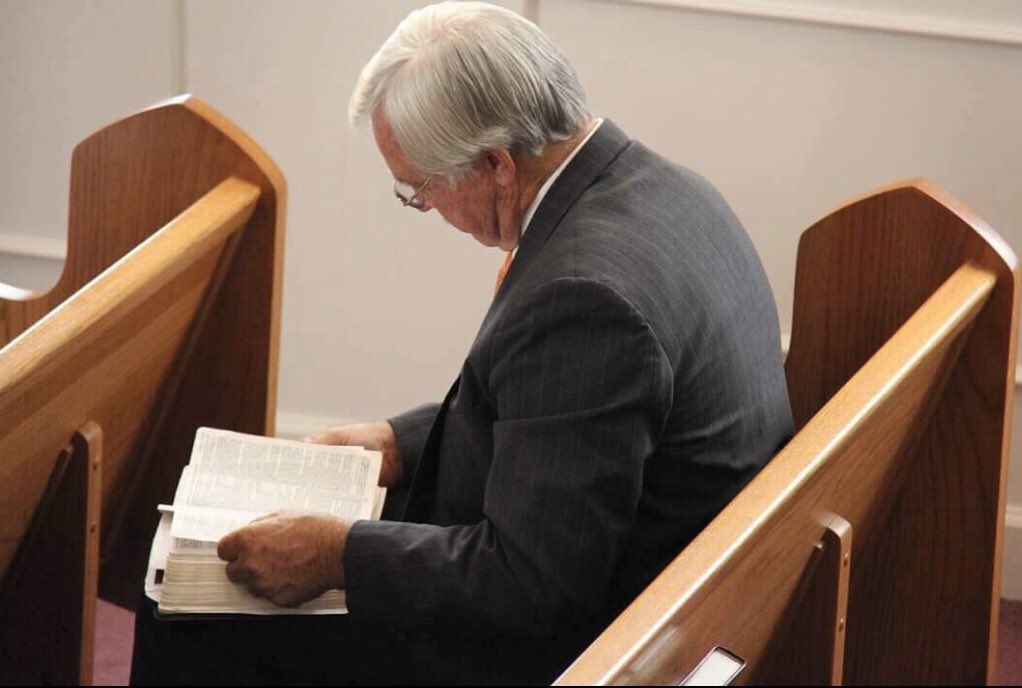 PatrickHSutton's tweet photo. My last picture for the day. Probably my favorite. As a young man, dad fell in love with the Word. In many ways, it defined him. It made him who he was. https://t.co/dUdoB1bb94