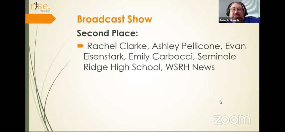So proud of my WSRH Extra staff!  Their show covering the first weeks of our “Corona-Quarantine” won 2nd Place in the State from <a href="/FSPA/">FSPA</a> Florida Scholastic Press Association!  <a href="/SRHSHawks/">Seminole Ridge HS</a> <a href="/pbcsd/">The School District of Palm Beach County</a> <a href="/PBCFilmandTV/">Palm Beach Film & TV</a> #QuarantinedNews