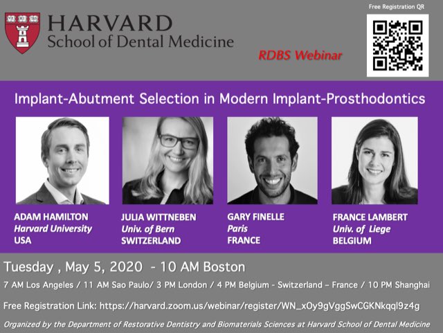 GermanGallucci's tweet photo. Implant-Abutment Selection in Modern Implant-Prosthodontics.
This webinar will address current trends in  implant abutment selection from a functional, mechanical, biological, and esthetic perspectives. FREE REGISTRATION HERE LINK: https://t.co/ziA4OOYRrq https://t.co/MYui6maCOd