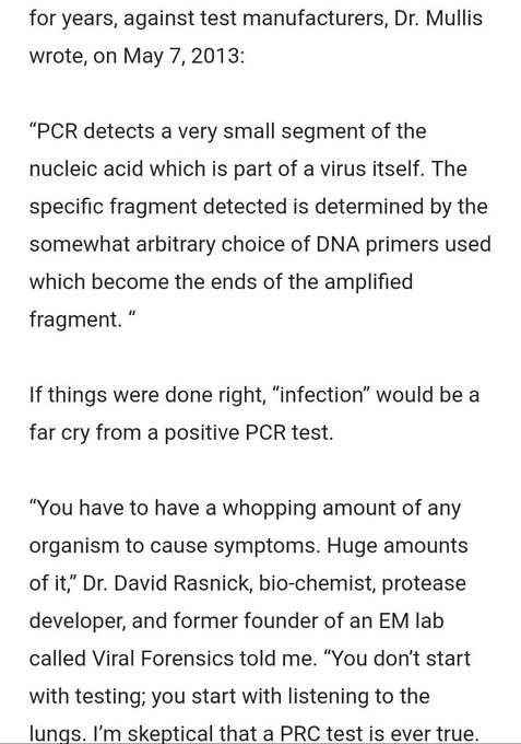 Dr. David Rasnick:" I'am sceptical that PCR tests ever true "....( I took it from @wodarg ) https://t<a href="/tag/exposebillgates"class="tags"><span>#exposebillgates</span></a>