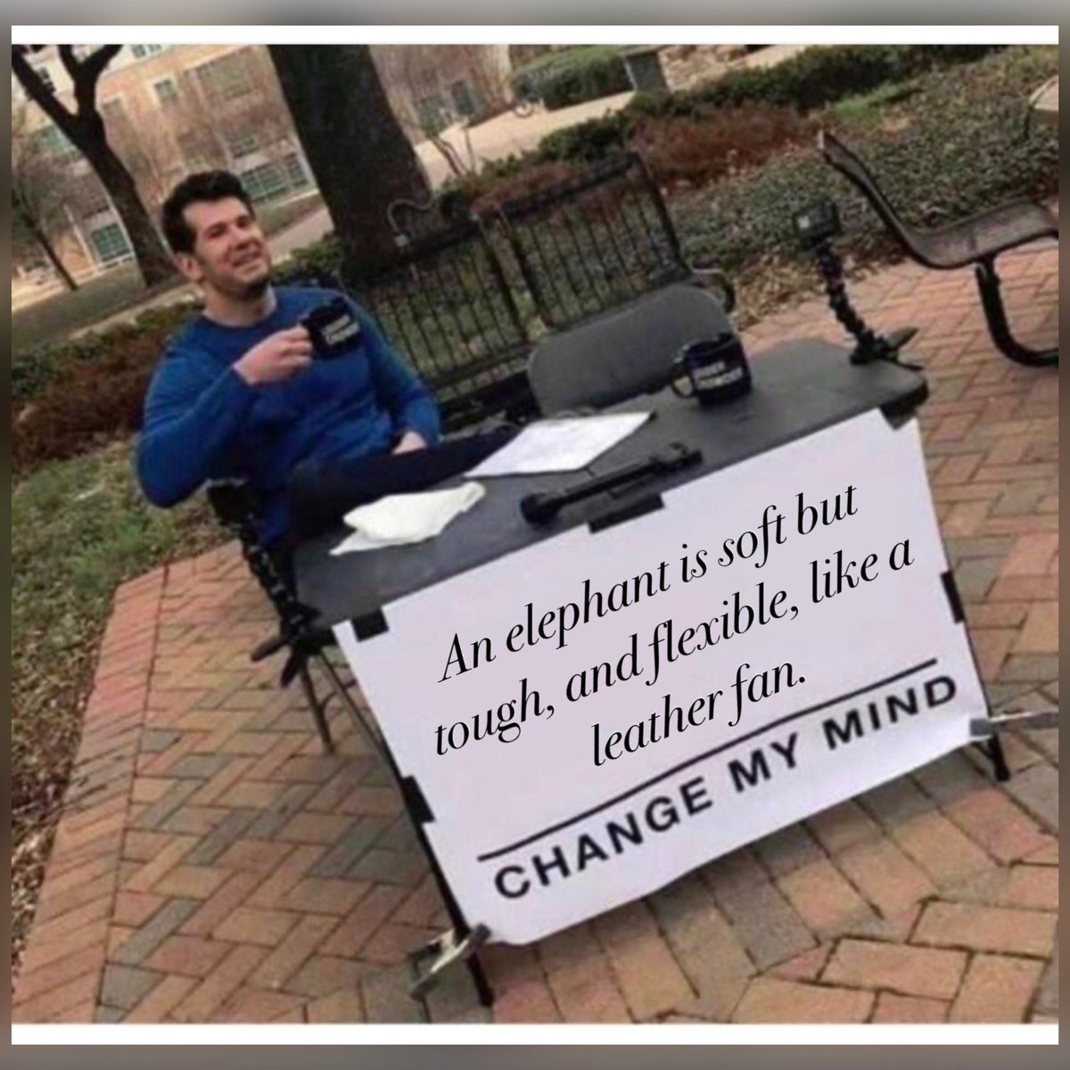 mikaylaclement3's tweet photo. @JennasDucklings Meme Project 
“The Elephant in the Village of the Blind” -Anonymous. 
-Mikayla Clements https://t.co/LNwaSBQ7Fb