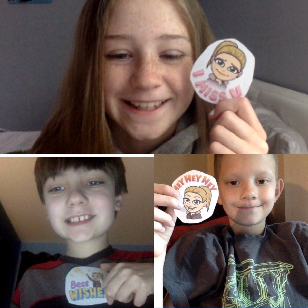 My kids got their Mrs. Romano Bitmoji in the mail this week! I love seeing their selfies! ❤️ Even though we can’t be “together” we still find a way! Miss my 5th graders! 🥰 #WTShines #ccsd93
