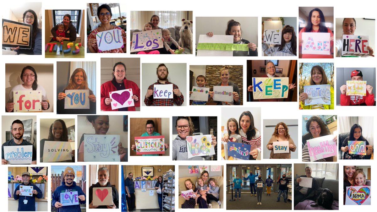APMABulldogs's tweet photo. APMA teachers and staff have a message for our students and their families! โค๏ธ #apmalearners @ChiPubSchools @LoveAlbanyPark @Network1CPS @MarieHammer @leah_augusta https://t.co/TrLYVw0yN8