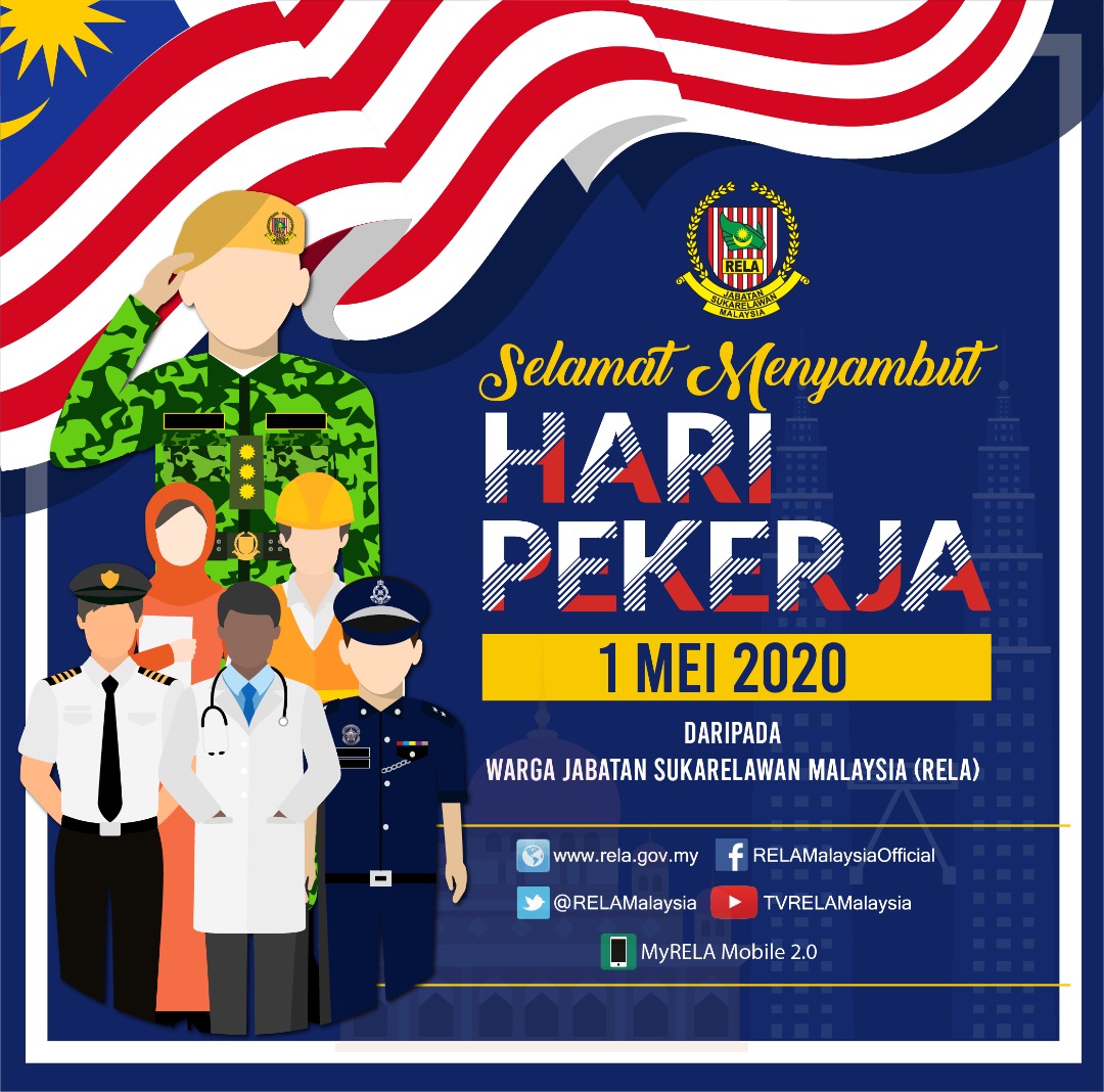 Selamat Hari Pekerja khususnya kpd semua petugas barisan hadapan yang bertugas sepanjang tempoh Perintah Kawalan Pergerakan.
#StrongerTogether
#KitaMestiMenang
#HapusCOVID19
#HERO 
#SetiaBerbakti