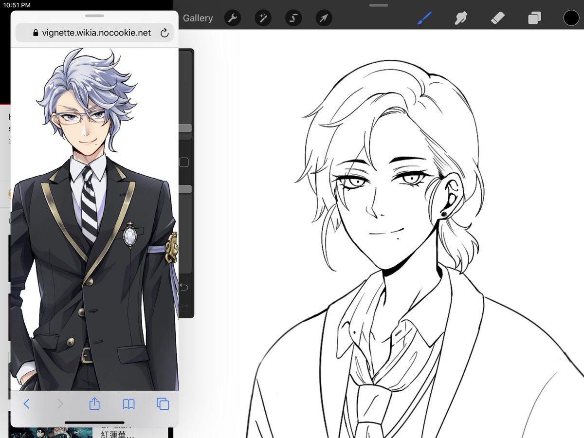 I put a beauty mark on lorel just to SEE bc i was looking at a ref of azul while lining them and i was like....oh shit ???? 
