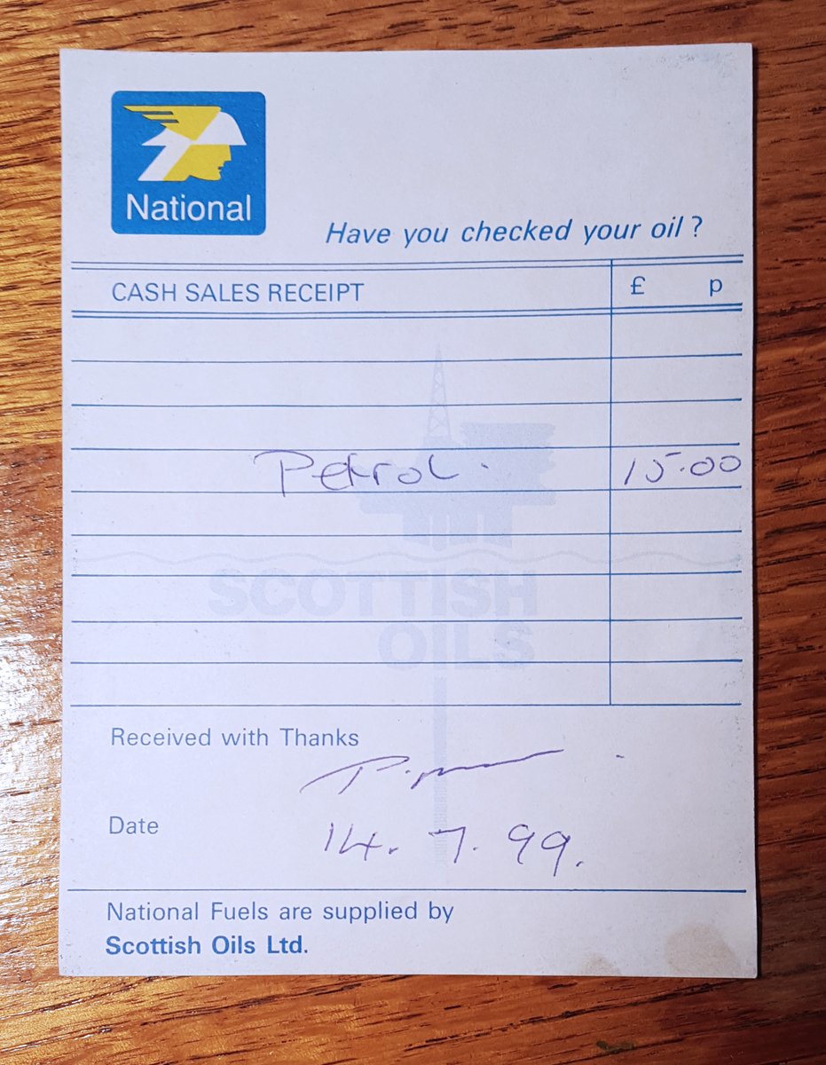 In Scotland, some of BP's authorised distributors started offering National to small garages during the 1990s, and by the end of the 90s, it was a common brand again across Scotland (inc. the isles) and in northern England. This 1999 receipt is from a garage in Casterton, Cumbria