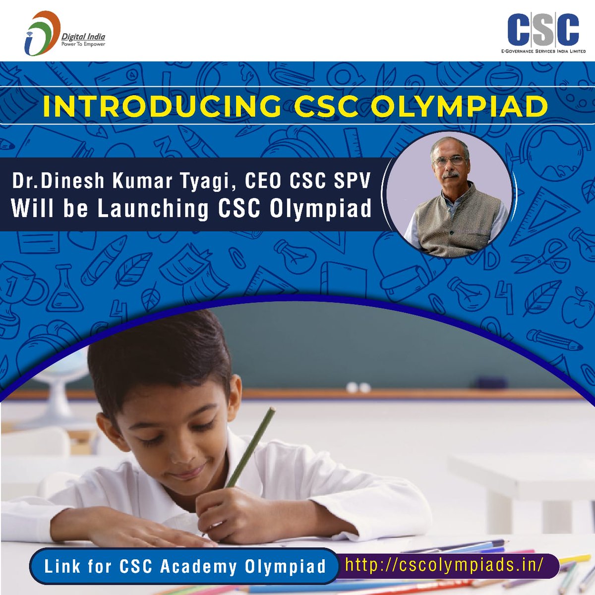 Launching of CSC olymbiad!!!!

CSC Academy has started CSC Olympiad Services for school students from class 3rd -12th across the country. Pls contact #CSCVLEs for participation.@CSCJharkhand @CSCegov_