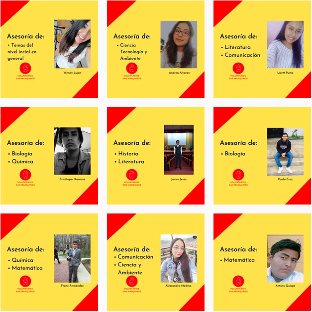 UNMSM_'s tweet image. 👩‍🏫🧑‍🏫Un grupo de estudiantes sanmarquinos ha formado un voluntariado virtual que brinda asesorías gratuitas a escolares de primaria y secundaria.
Puedes sumarte al voluntariado a través de sus redes sociales:
Fb: bit.ly/2z1oTGB.
Ig:  bit.ly/3bUV1u6