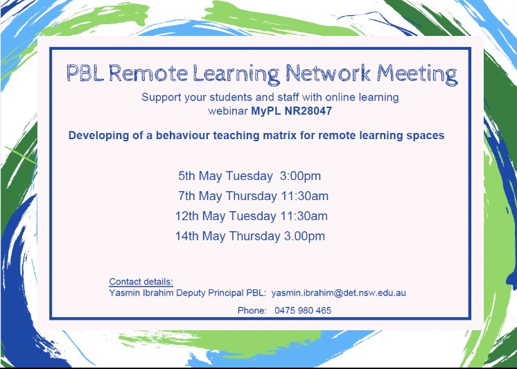 Brendan Sexty (@brendansexty) on Twitter photo #PBL Remote Learning Network Meetings are up and running. Please see the attached flyer for further information.<a href="/yasmin_e_ibby/">Yasmin Ibrahim</a> <a href="/smitheesusan/">Susan Smith</a> <a href="/Kellie_PBL/">Kellie Wood</a> <a href="/KarissaPedron/">Karissa Pedron</a> @JenniferYoukha3 #PBL Remote Learning Network Meetings are up and running. Please see the attached flyer for further information.<a href="/yasmin_e_ibby/">Yasmin Ibrahim</a> <a href="/smitheesusan/">Susan Smith</a> <a href="/Kellie_PBL/">Kellie Wood</a> <a href="/KarissaPedron/">Karissa Pedron</a> @JenniferYoukha3