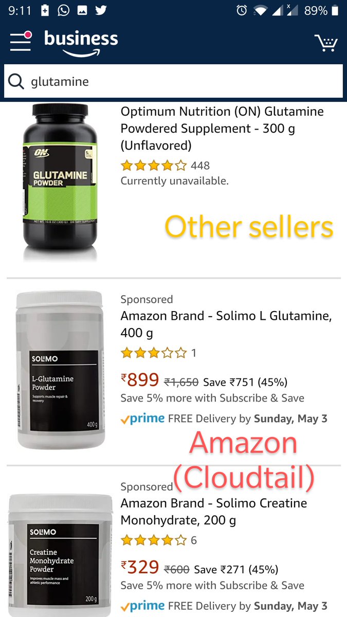 nsindrajith7's tweet image. Amazon is making only products sold by them(cloudtail) available similar products sold by other sellers unavailable.Category verticals is same. Can be observed in MANY categories too. Sellers affected.This adds up to existing #inequality in name of marketplace. @AIOVA3 @DIPPGOI