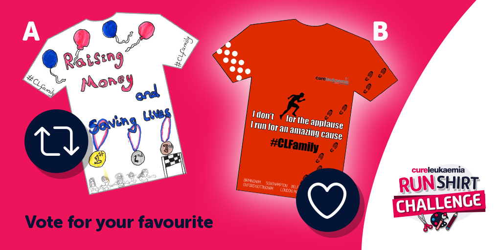 🏆 COMPETITION 🏆

Who's excelled in Week One of #CLRunShirtChallenge?

We had a host of entries via social + email but these are the two selected finalists. Winner goes through to the Grand Final.

You can vote now for your favourite design - RT for A and Like for B.

#CLFamily