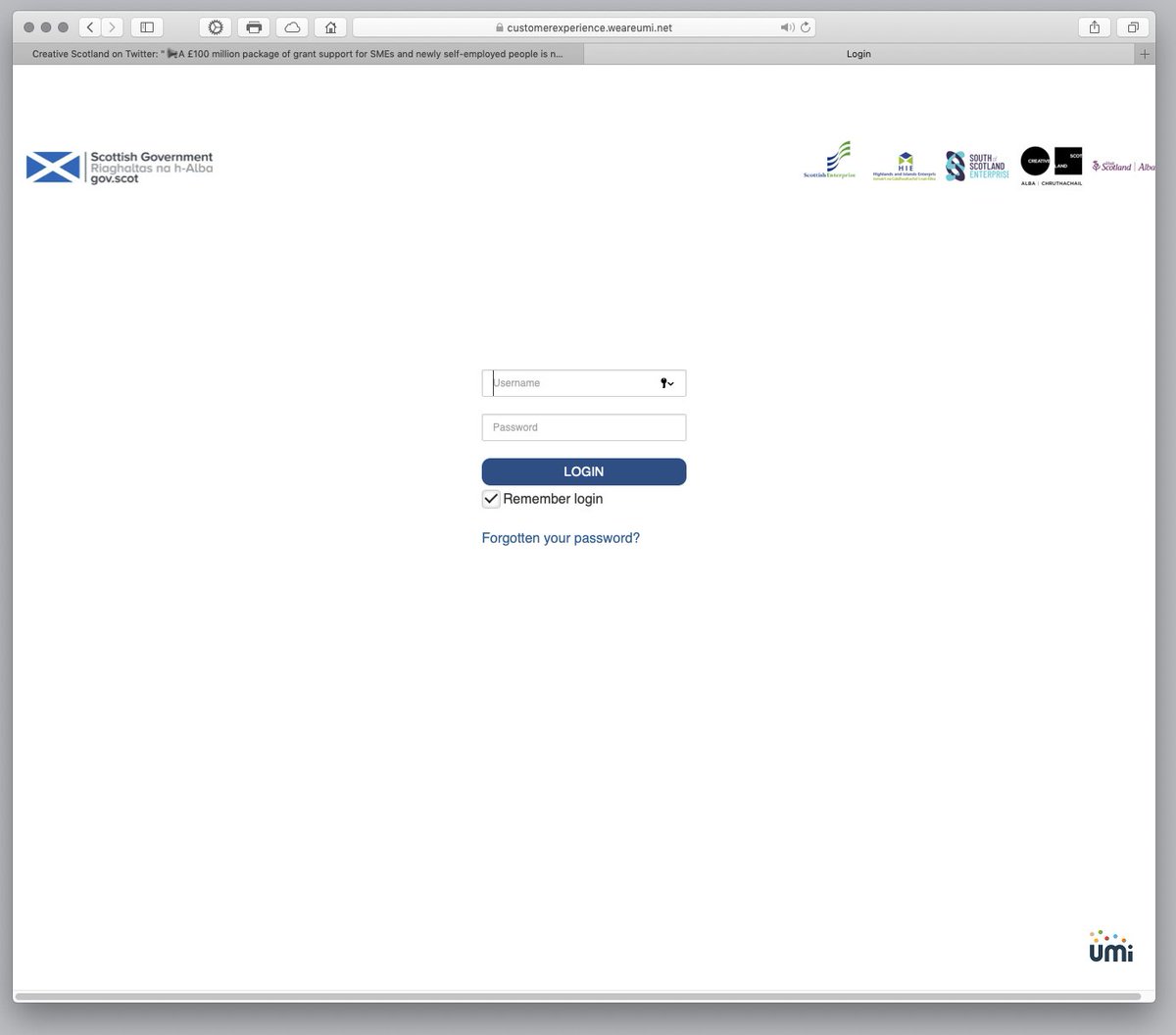 NCallaghanPhoto's tweet photo. @CreativeScots @scotgov @scotent @culturescotgov @VisitScotland @HIEScotland Hey team, once the application is submitted I receive a login screen, is this something I should be seeing? https://t.co/ZTcU8M1nMG