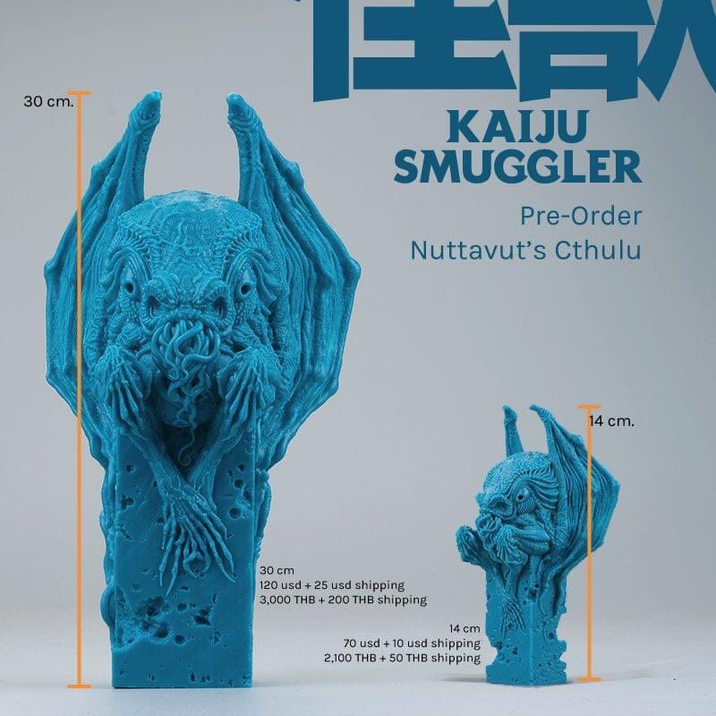 Baizilla's tweet image. Cthulu by Nuttavut is now available for pre-order.
be quick, we wont restock often.
price in the picture
we accept paypal, 
email us at kaijusmuggler@gmail.com
or send us dm inbox for order
pre-order via this link
bit.ly/2KQRkKg

#kaijusmuggler
#kaijuminiature
#nuttavut