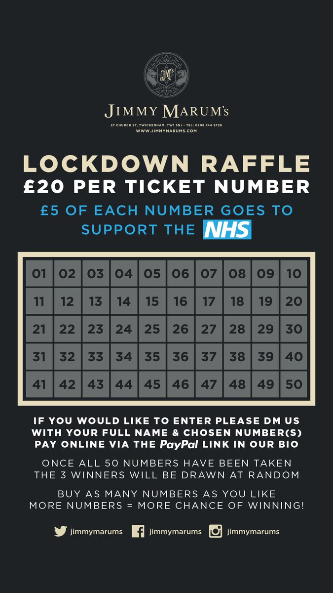 jimmymarums's tweet photo. Lockdown Raffle https://t.co/KPM9OeJ35M