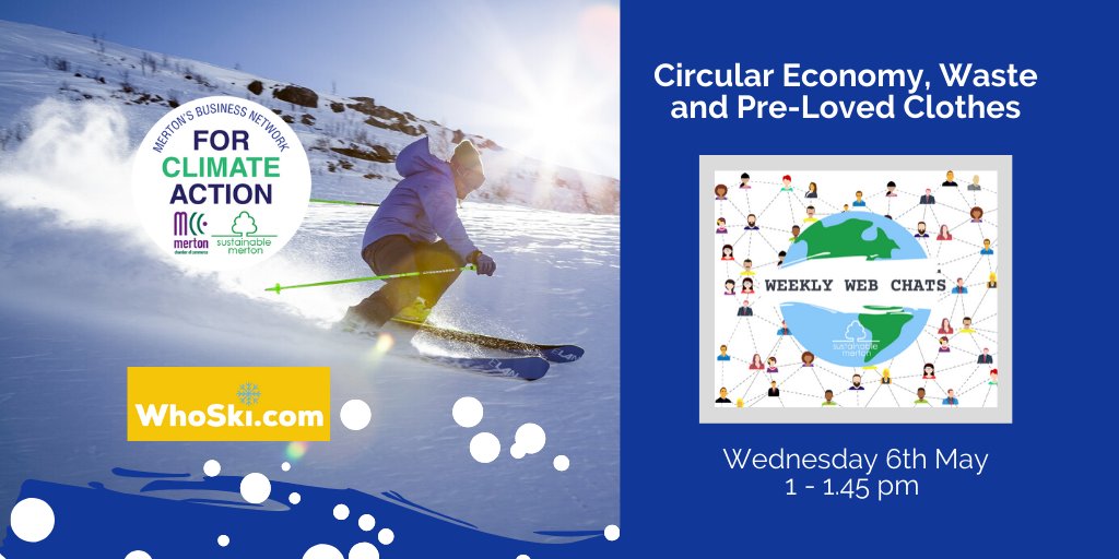 SustainableMert's tweet photo. 🎙️ Join our #WeeklyWebChat!

Co-Founder @WeWhoSki &amp; #MertonBusinessChampion #ForClimateAction Sally Warren will discuss the environmental impact of ski wear, challenges of the pre-loved market &amp; future of the fashion circular economy ♻️ #SkiGreen

Register https://t.co/WnyaGBrg9X https://t.co/IgqRwcwf94