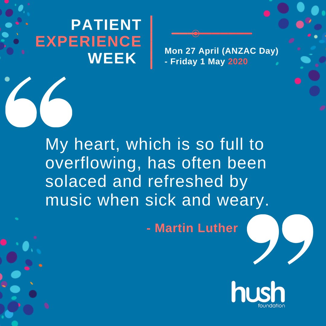 Listening to music could be all it takes to reduce the stress experienced by patients and families, staff too.   

Have you got a story of when music soothed you too? 

#PXWeek #20yearsofHush