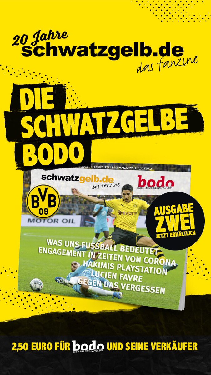 lvr_rckn's tweet photo. Nehmt die 2,50€ in die Hand und gönnt euch die schwatzgelbe Bodo. Unter anderem findet ihr einen Einblick über die Hilfsaktion seitens des Bündnis Südtribüne Dortmund mit @fischkreutz_KG, @reinecke0231 und mir. Tolle Arbeit, @schwatzgelbde #bvb 

Link: https://t.co/dq8Tnn2Vbk https://t.co/JTaCC1PXIQ