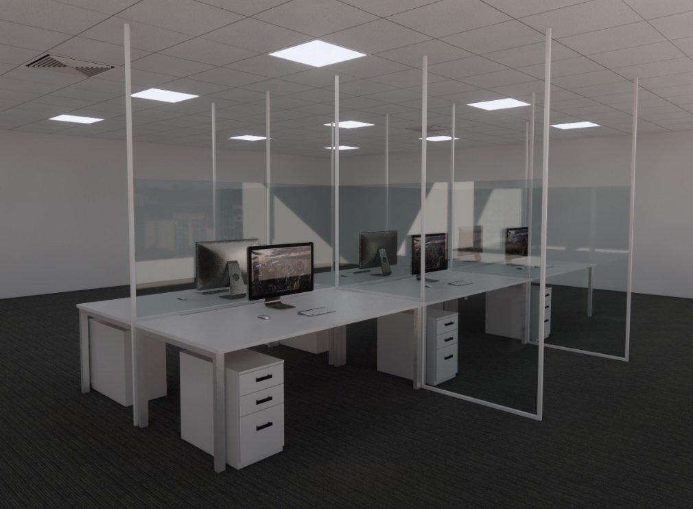 Social distancing at work is set to be the new normal and offices must prepare to reopen with safety measures in place.
Staff need to return confident that their health is being protected in the workplace. 
Our personal protective partition screens for desks offer a solution...
