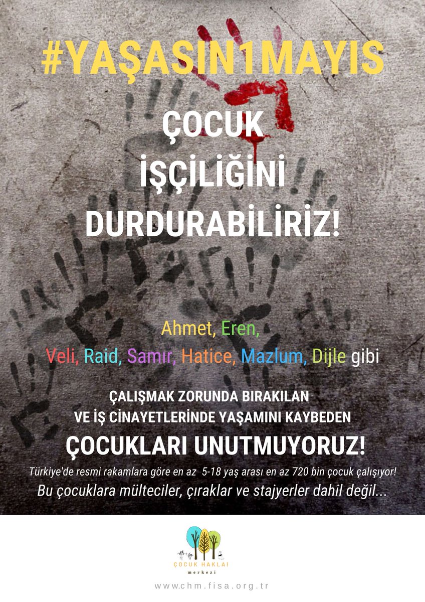 Çalıştırılan, iş cinayetlerinde yaşamını kaybeden çocukları unutmuyoruz...  Ve tabii ki biliyoruz ki "Çocuk İşçiliğini Durdurabiliriz!" #Yasasın1Mayıs #ÇocukHakları