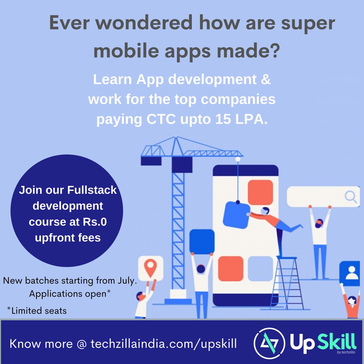 Ground0ai's tweet photo. Ever wondered how super mobile apps like #uber, #swiggy &amp; #zomato are made?

Hurry Up! Limited Seats!

Enroll at https://t.co/Bt14n9uU2G

#upskillbytechzilla #upskillyourself #upskillprogramme #codingprogramme #LearnToCode #fullstackdevelopment #100DaysOfCode https://t.co/mAax3WX7zK