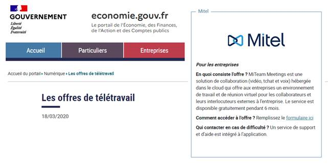 JeanDenisG's tweet photo. Bravo et merci @cedric_o pour votre initiative autour des offres de #teletravail
@Mitel_FR et l'ensemble de nos équipes supports, services et R&amp;D implantées dans les Yvelines, sommes fiers de contribuer à accompagner les entreprises de toutes tailles à  lutter contre le Covid-19 https://t.co/5xCYScEWhY