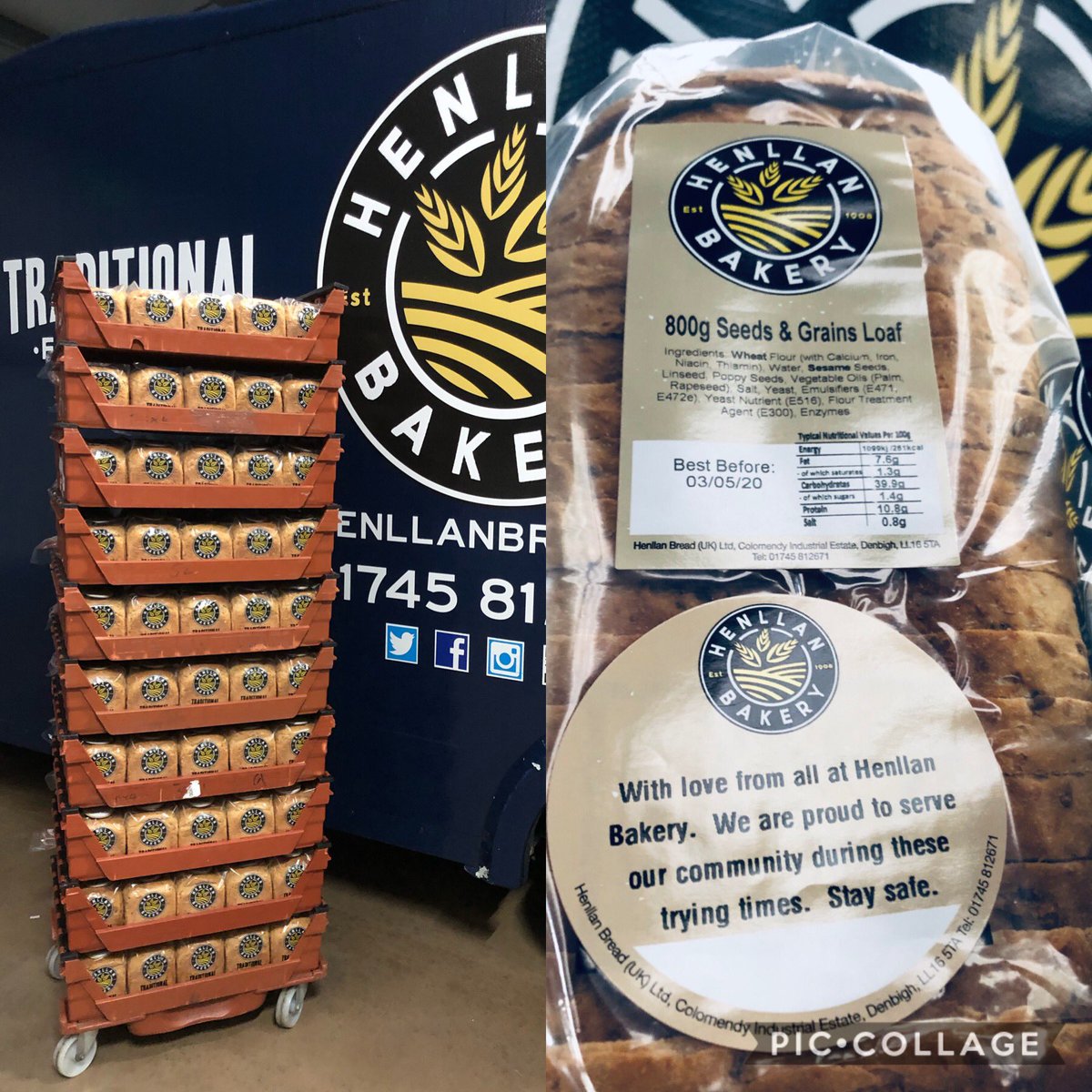 The 1st batch of 2020 loaves given away this week.  Proud to be helping our community’s in these times.  Big thanks to @CSMBakerySols for the free stock 🍞🍞🍞
