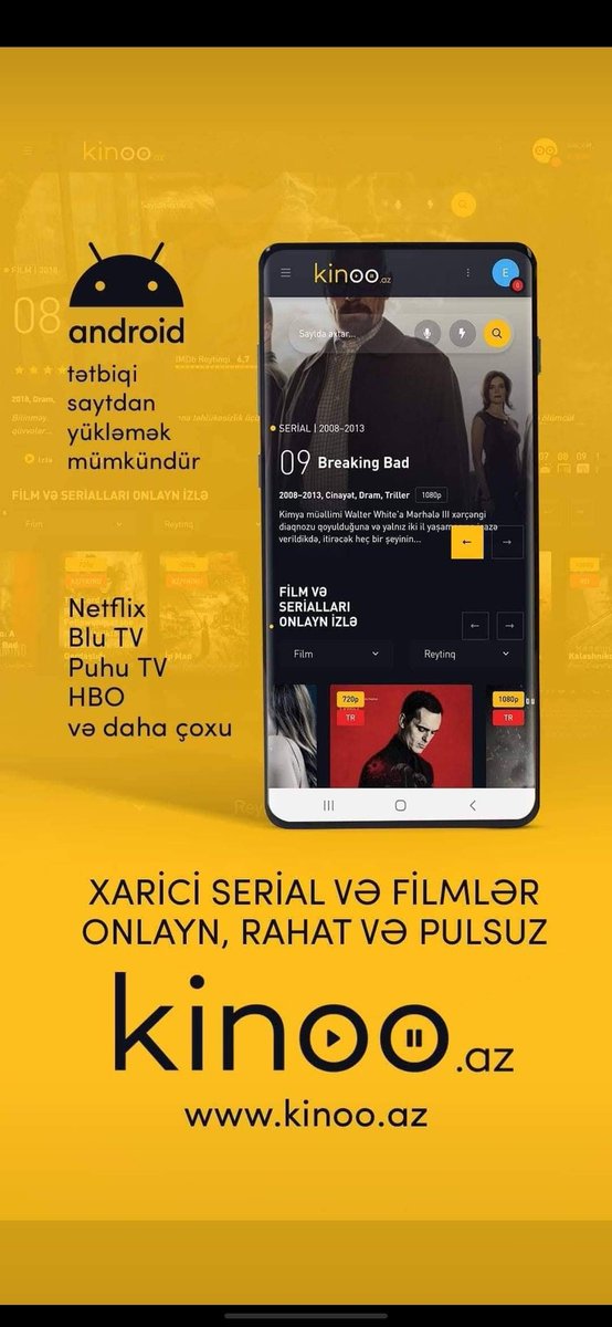 nrmnorc's tweet photo. Dostlar yaxın dostumun hazırladığı app'di. Xarici  filmlərini də pulsuz baxa bilərsiniz. 😁💛 Xoş izləmələr💛. #rt edin zəhmət olmada😊. https://t.co/42OsthA2mk