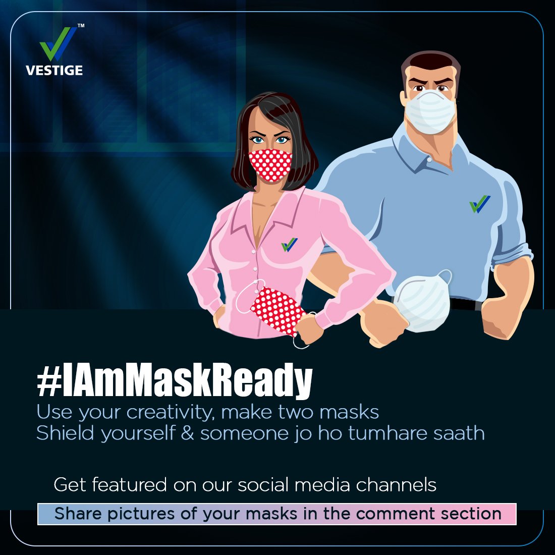 vestigemkt's tweet photo. #IAmMaskReady, are you?😷😷
This battle against #COVID19 can't be won alone. Let’s all come together to make two masks - one for yourself & the other for someone you care.
Share the pictures of your masks in the comment section.
#WishYouWellth https://t.co/csypdQLjfo