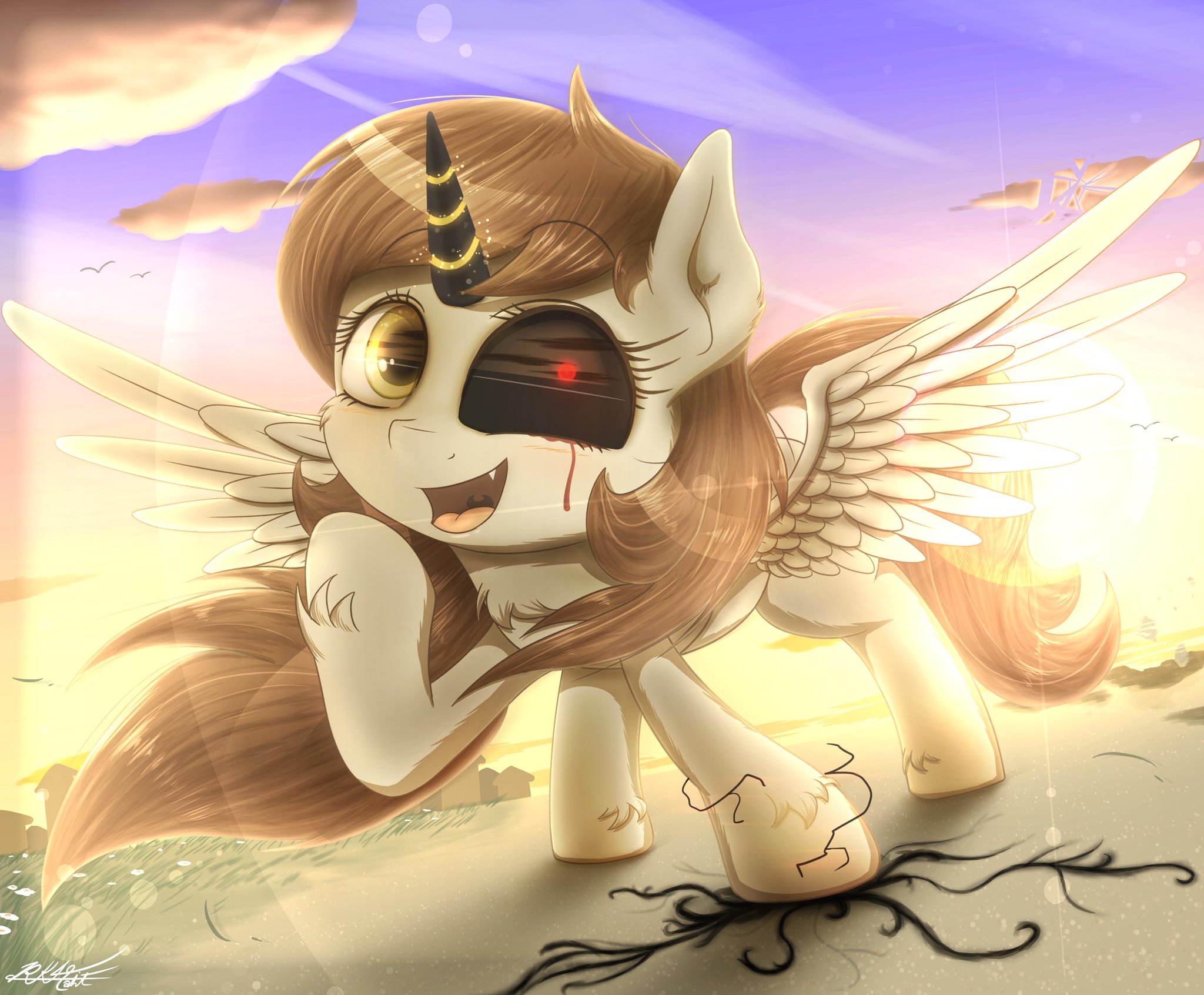 Phoenix Rk49 リッチー Ar Twitter フォロワーのスターズ キュートさんを描かせてもらいましたっ Followers Oc Request Brony Artist Rk49 My Little Pony Pegasus Alicorn 普段はかわいいペガサスっサイコパスモードになると片黒目になり闇の角が現れるようです