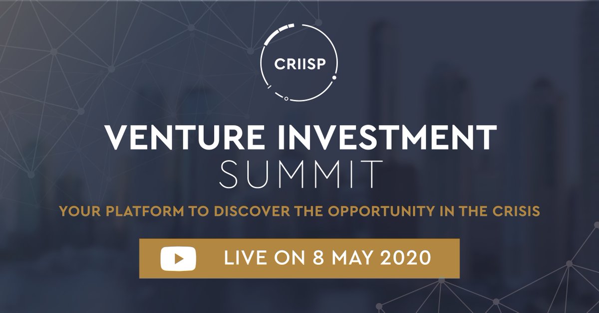 CRIISPHQ's tweet photo. We are thrilled to announce the launch of our CRIISP Venture Investment Summit which will be live on Friday, 8th May!

The Summit is your platform to discover opportunity in the crisis. 

To register and find out more click below:
https://t.co/NmR18NK9ad https://t.co/zti6MwuIjL