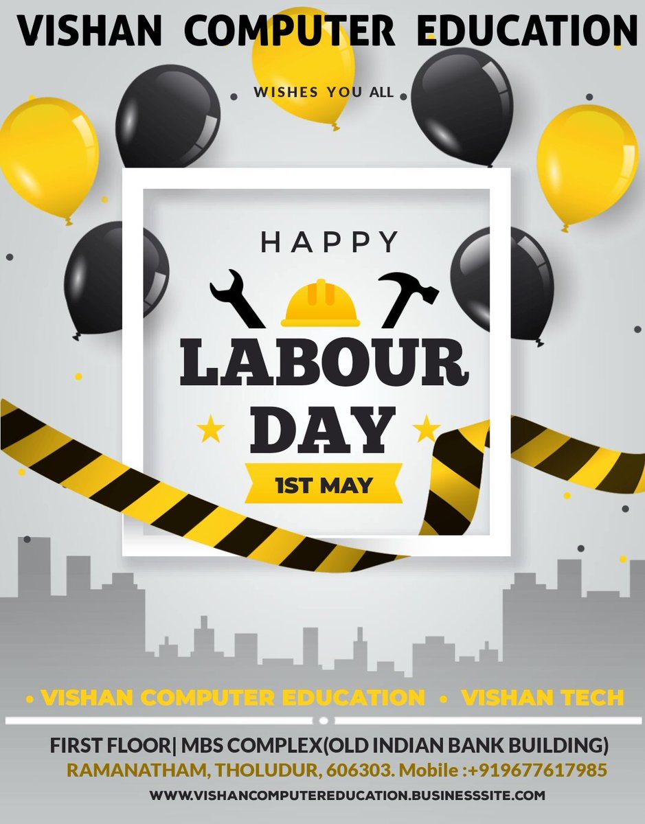 அனைவருக்கும் இனிய உழைப்பாளர் தின நல்வாழ்த்துக்கள் 👍🤝#உழைப்பாளர்
#InternationalWorkersday
#Labourday
#1stMay
#VishanComputerEducation